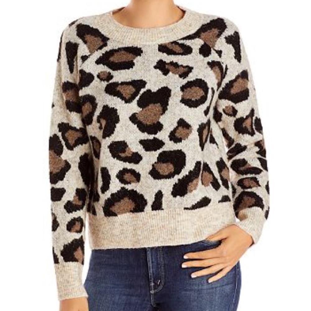 Aqua leopard print sweater